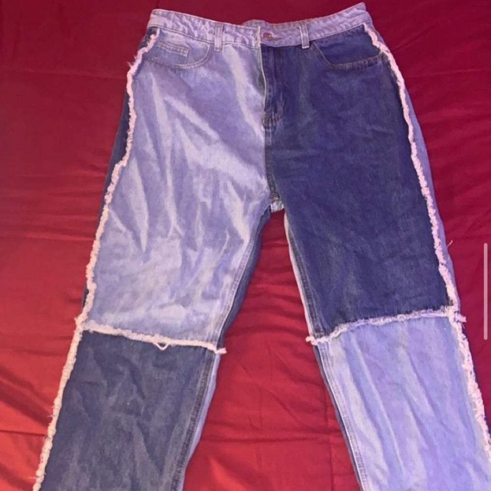 Shein raw hem straight leg jeans